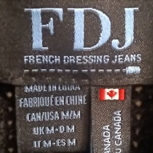 FDJ (FRENCH DRESSING JEANS) acrylic blend black/navy faux fur vest Size Medium